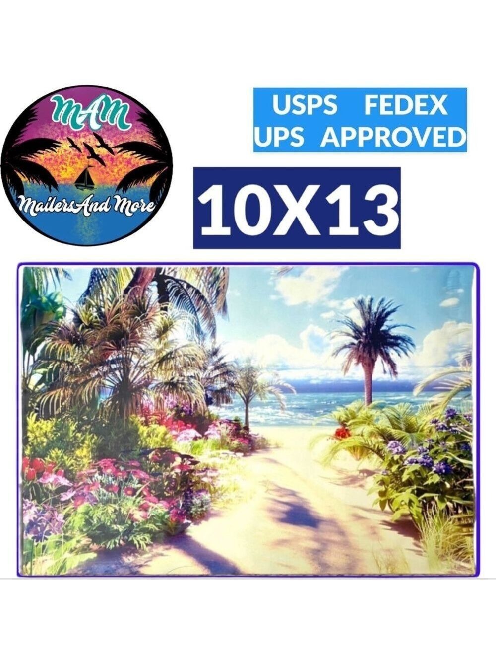 25 10X13 Poly Mailers Road to the Beach, Shipping Envelopes PRICE IS FIRM - Picture 11 of 13